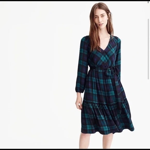 J. Crew Watch Plaid Long Sleeve Dress - Picture 3 of 5